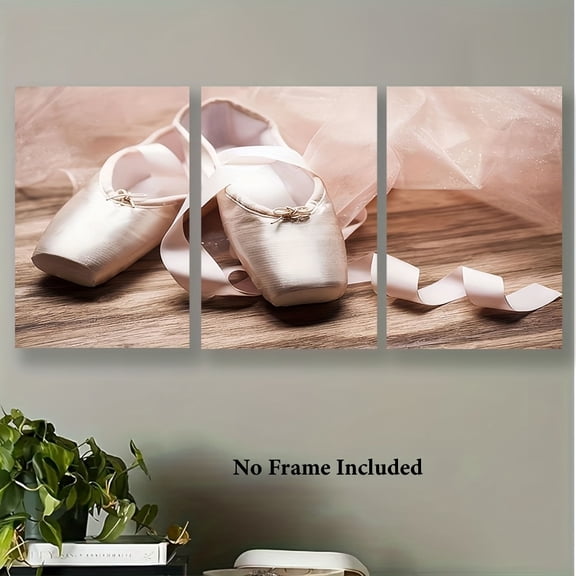 3pcs Ballet Pointe Shoes and Tutu Canvas Art Prints - Unframed Wall Decor for Home, Office, Classroom, or Gift, Classic Style Posters for Spring Season, Ballet Shoes