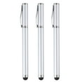 thumbnail image 1 of 3pcs Ballpoint Pen with Stylus Tip 2 in 1 Ink Pen & Fine Point Rubber Stylus Pens, Silver, 1 of 6