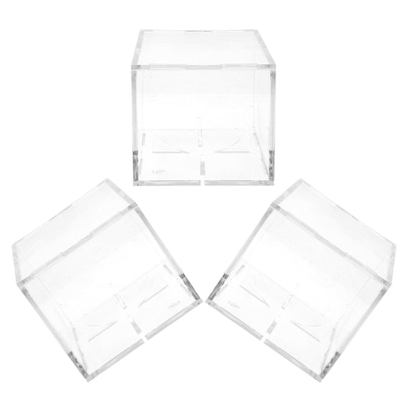 3pcs Baseball Display Case Clear Acrylic Baseball Box Craft Display Storage Boxes