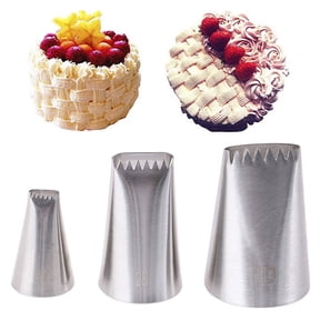 3pcs Basket Weave Tips Icing Piping Nozzle Tips Stainless Steel Tube Nozzl F WA