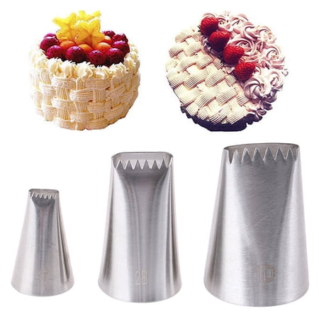3pcs Basket Weave Tips Icing Piping Nozzle Tips Stainless Steel Tube Nozzl F WA