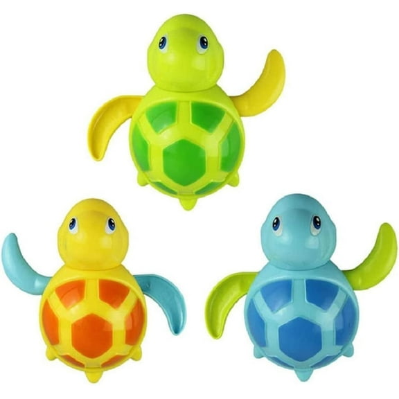 3pcs Bath Swimming Turtle Toy for Baby Toddler, Wind Up Chain Bathing Water Toy, Swimming Bathtub Pool Cute Swimming Turtle Toys for Boys Girls.