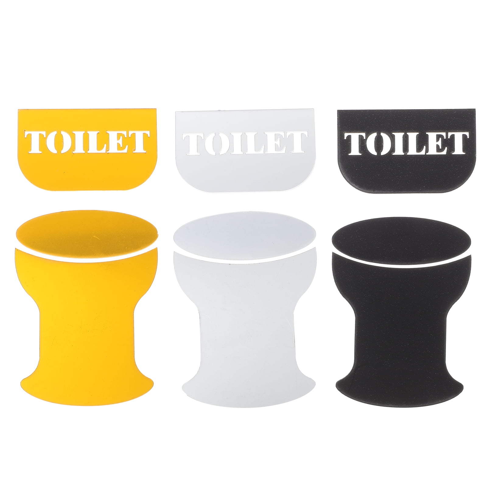 3pcs Bathroom Toilet Sign Selfadhesive Toilet Sign Restroom Sign