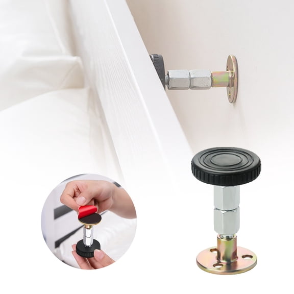 3pcs Bed Frame Anti-Shake Tool - Adjustable Telescopic Headboard Stabilizer, Metal Threaded Stopper for Wall Protection Against Knocking, Banging & Squeaking Noise, Fits Most Beds & Furniture