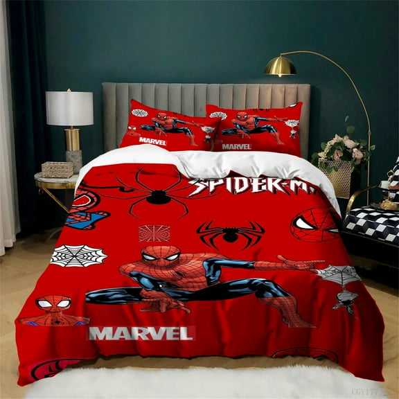 3pcs Bedding Duvet Cover Set Spider Cool Man Duvet Cover Set Twin Size Soft Breathable Quilt Cover for All Season