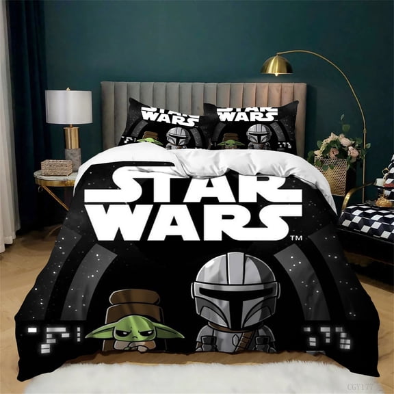 3pcs Bedding Duvet Cover Set Star Movie Wars Comforter Set Lightweight All Season Ultra Soft Duvet Cover with Pillowsham