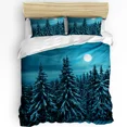3pcs Bedding Set Aurora Borealis Home Textile Duvet Cover Pillow Case
