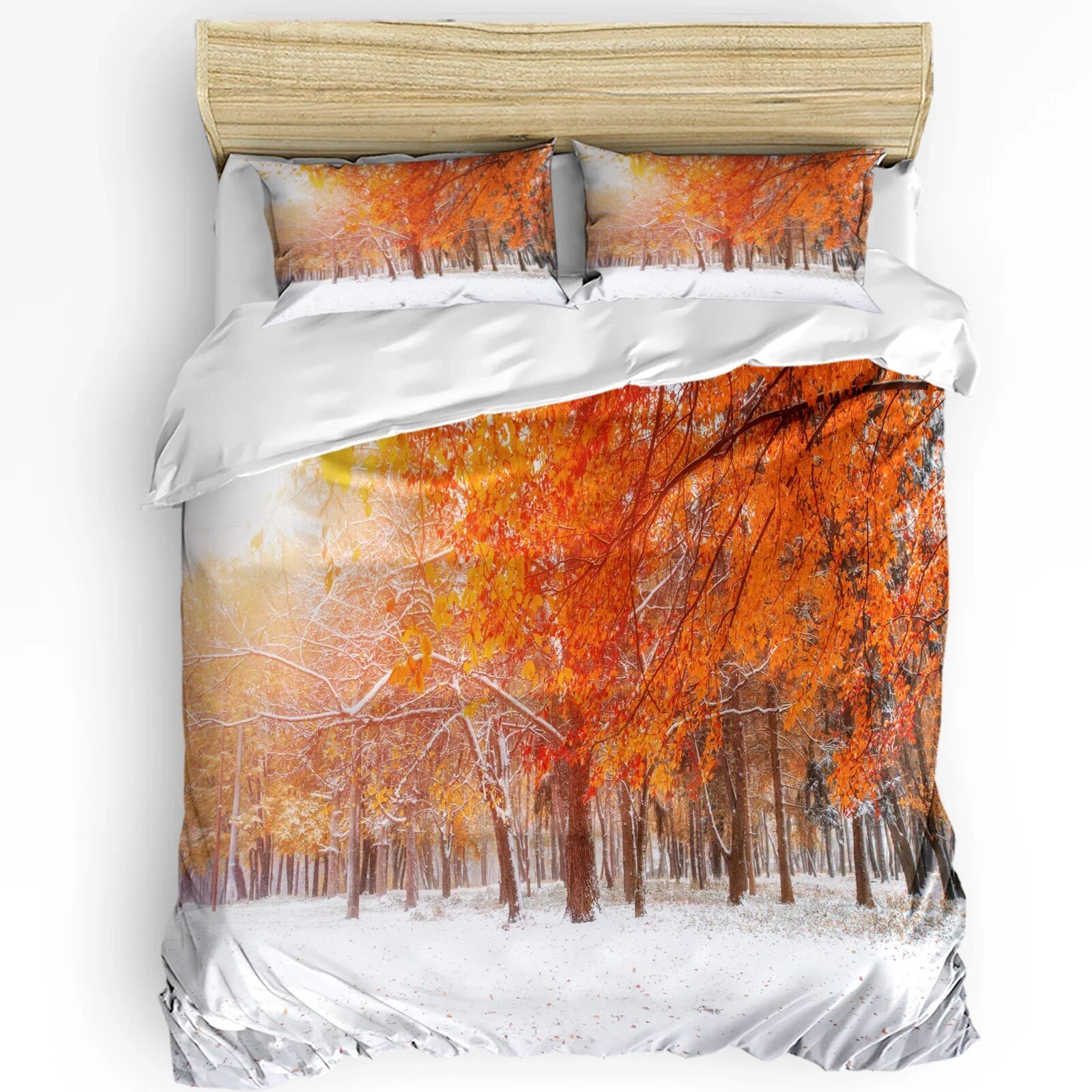 3pcs Bedding Set Canada Lake Landscape Rock Mountain Peaks Trees Duvet