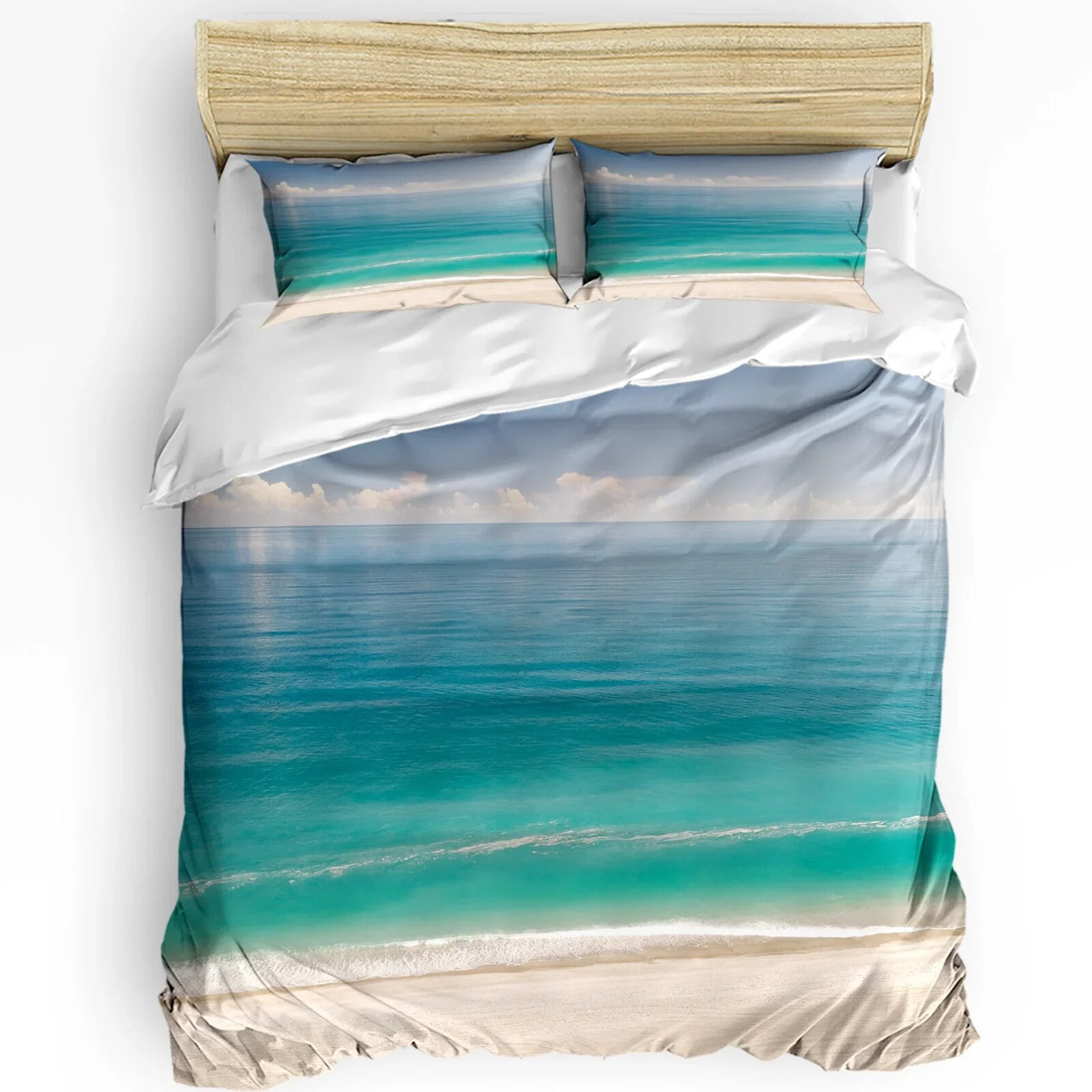 3pcs Bedding Set Canada Lake Landscape Rock Mountain Peaks Trees Duvet