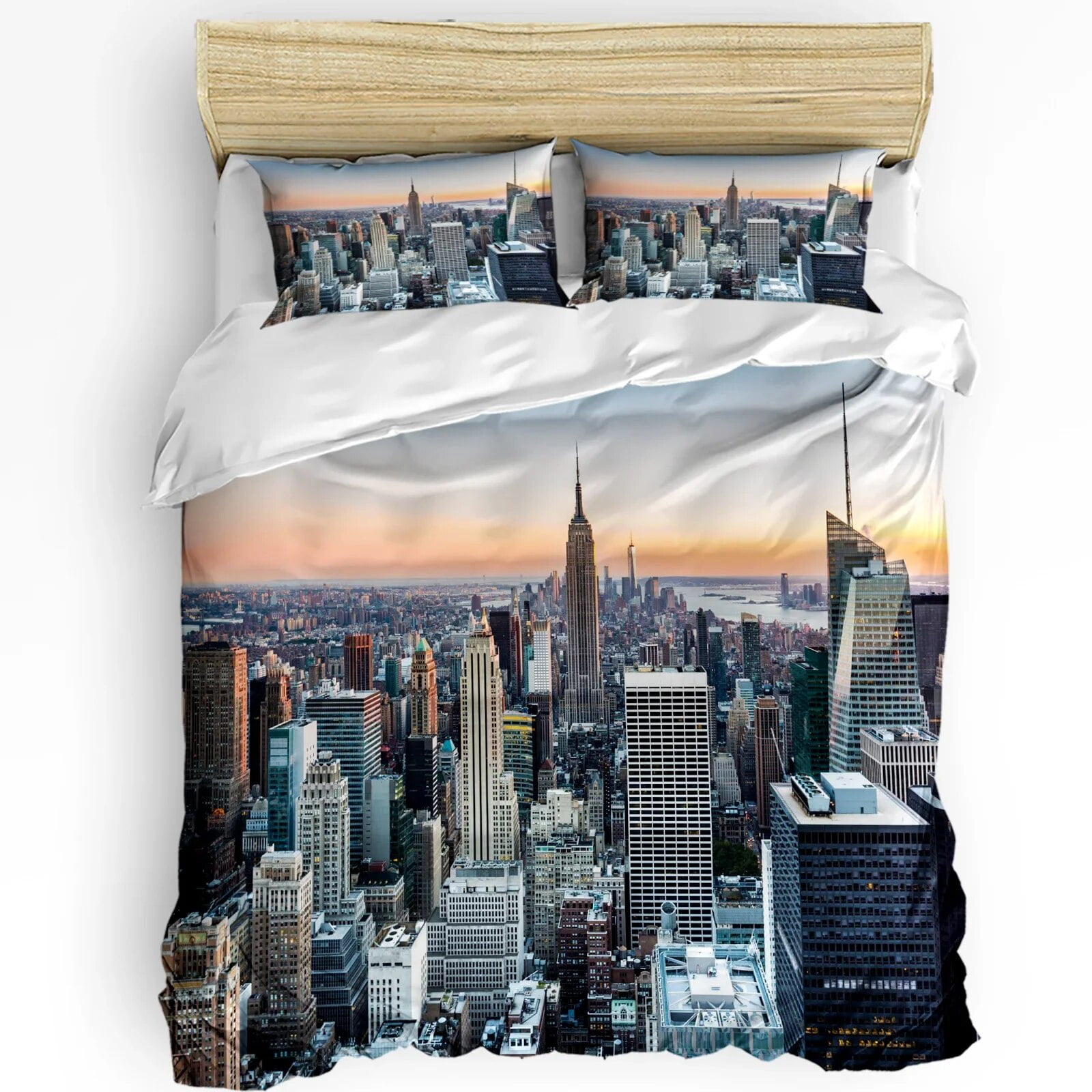 3pcs Bedding Set Canada Lake Landscape Rock Mountain Peaks Trees Duvet