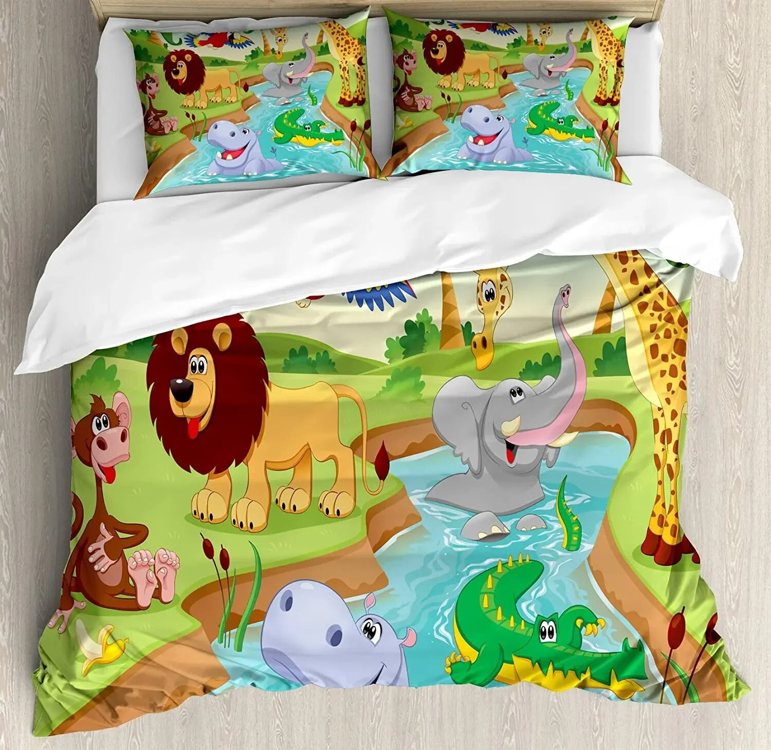 3pcs Bedding Set Cartoon Air Balloon Home Textile Duvet Cover Pillow ...