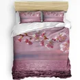 3pcs Bedding Set Cherry Blossoms Tree Branches Pink White Duvet Cover