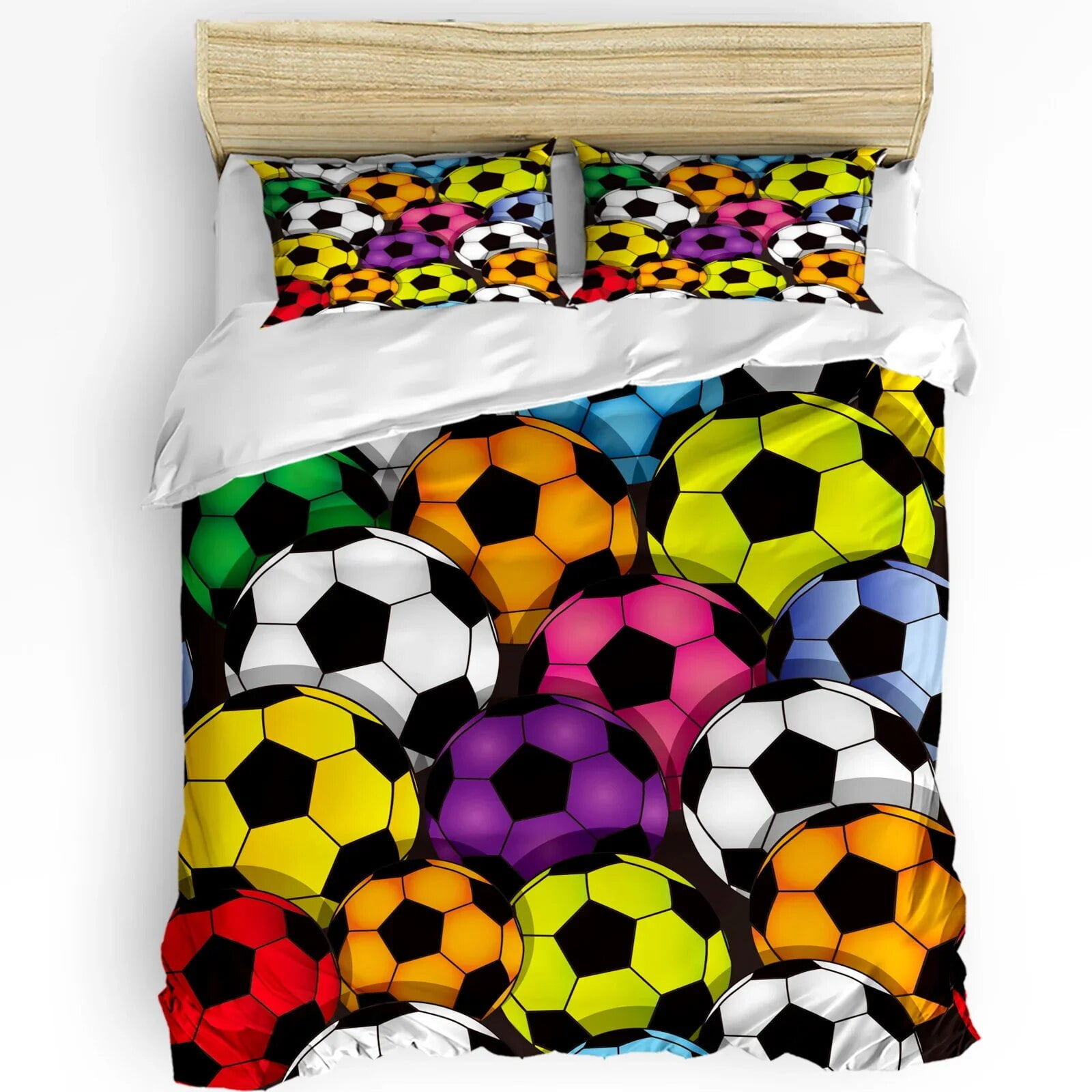 3pcs Bedding Set Football Design Soccer Home Textile Duvet Cover Pillow