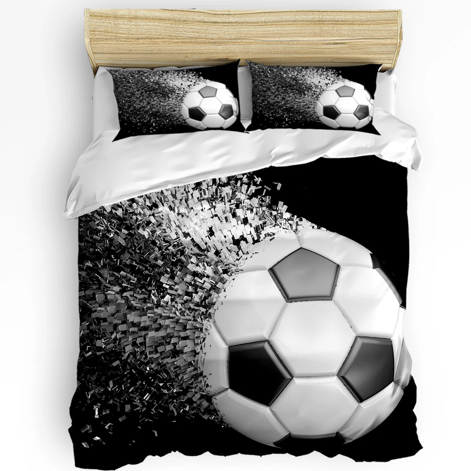 3pcs Bedding Set Football Design Soccer Home Textile Duvet Cover Pillow