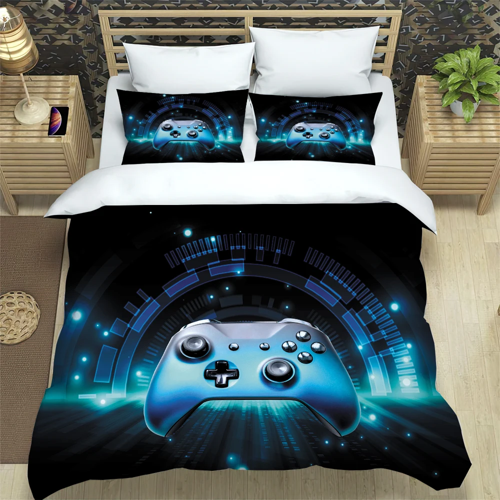 3pcs Bedding Set Gamepad Fashion Boys Bed Linen Sheet Gamer Black Duvet