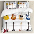 3pcs Bedding Set Rock Guitar Music Home Textile Duvet Cover Pillow Case