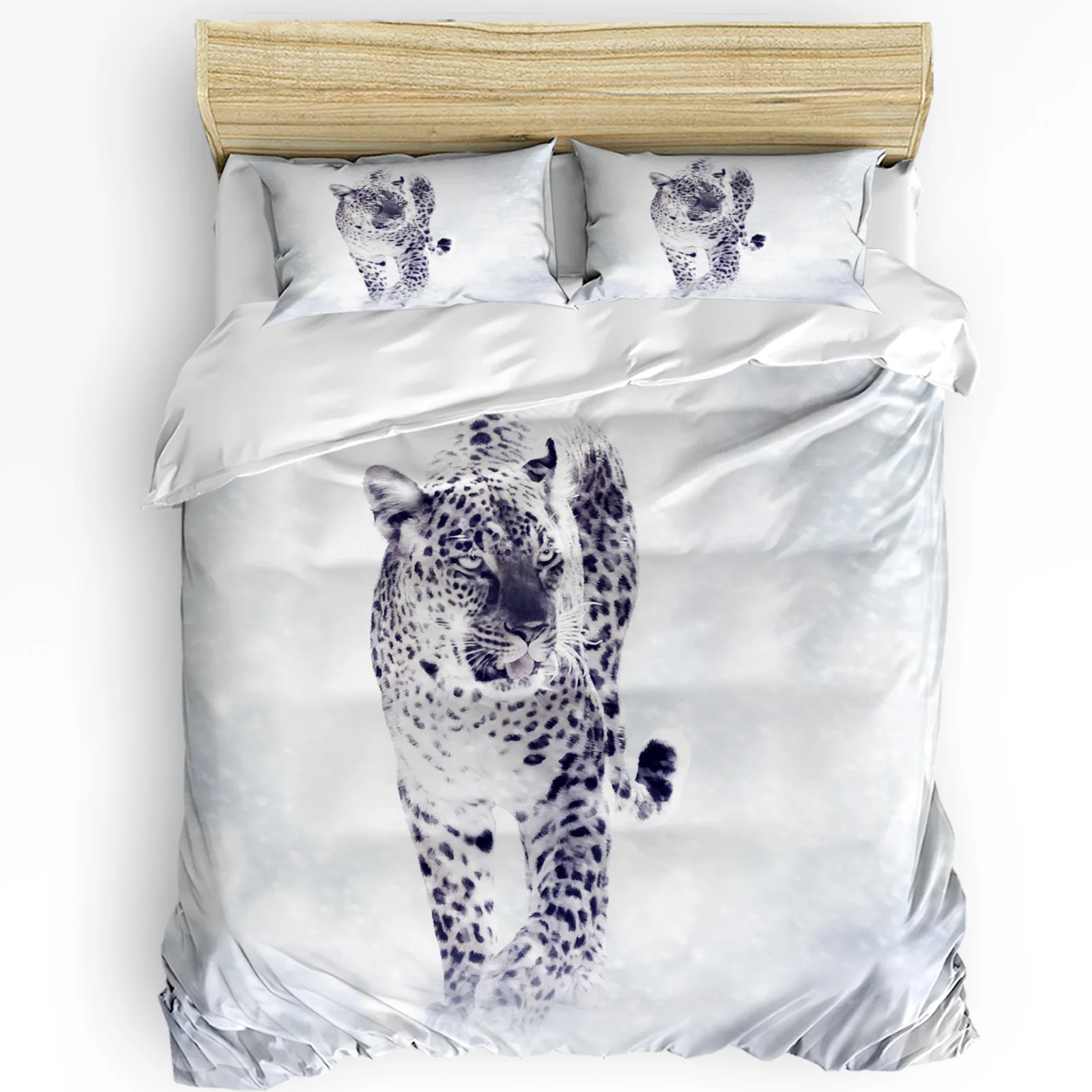 3pcs Bedding Set Wild Animal Leopard Home Textile Duvet Cover Pillow