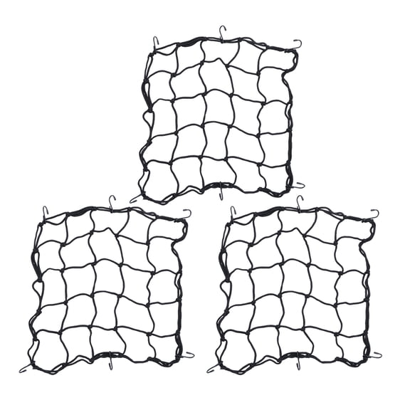 OUNONA 3Pcs Elastic Rubber Bike Luggage Net Durable Thick Cord Mesh Pocket