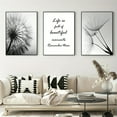 thumbnail image 1 of 3pcs, Black And White Dandelion Canvas Painting, Modern Plant Wall Art Poster And Prints, For Living Room Decoration Home Decor, No Frame, 1 of 4
