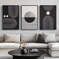 thumbnail image 1 of 3pcs Black and White Abstract Geometric Wall Art Set - Frameless Modern Minimalist Posters for Living Room, Bedroom, Office Decor, Indoor Use, Living Room Wall Decor|Minimalist Wall Art|Canvas Art P, 1 of 4
