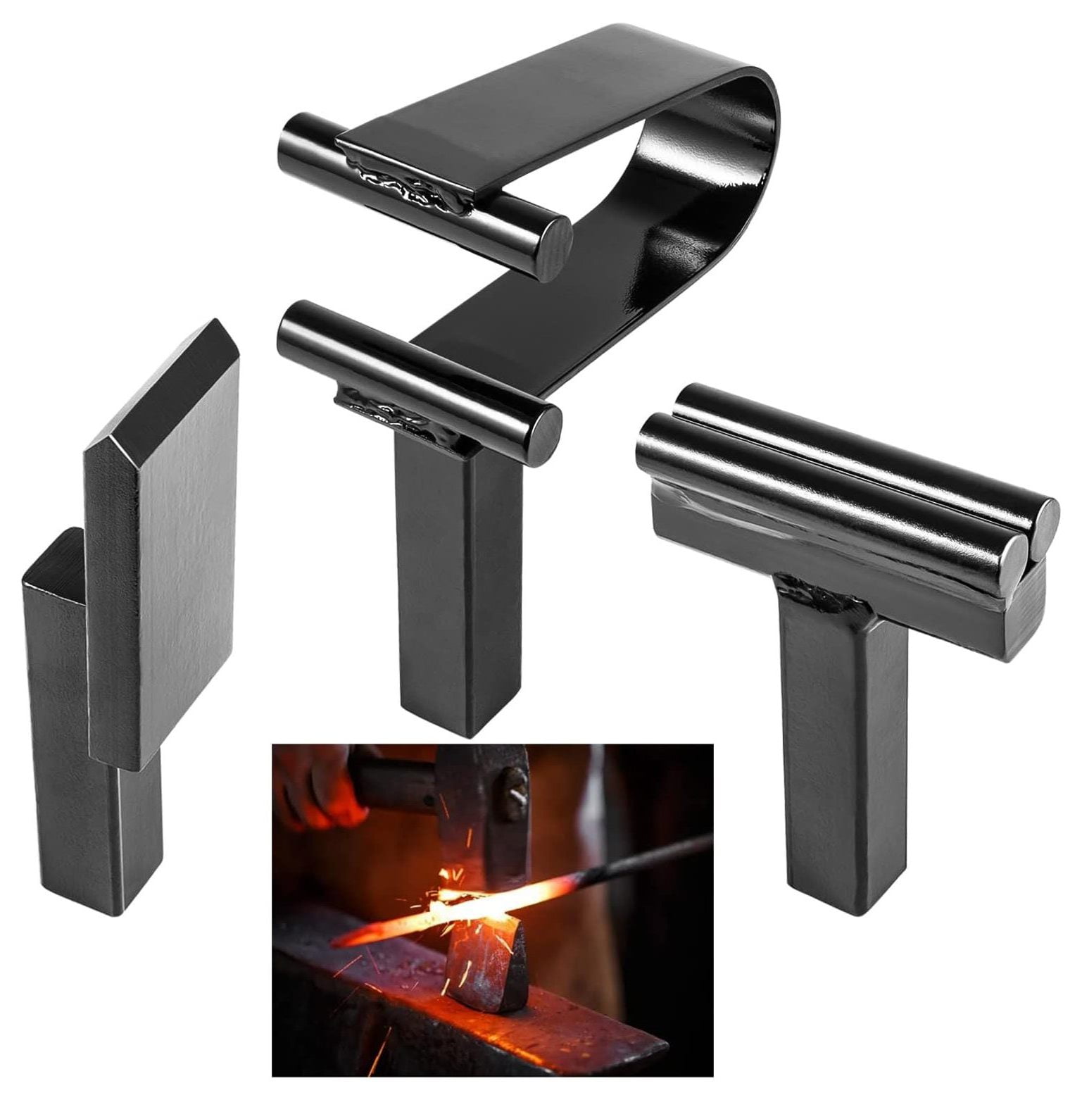 3pcs Blacksmith Anvil Hardy Tool 1" Hot Cut Creasing Stake Spring