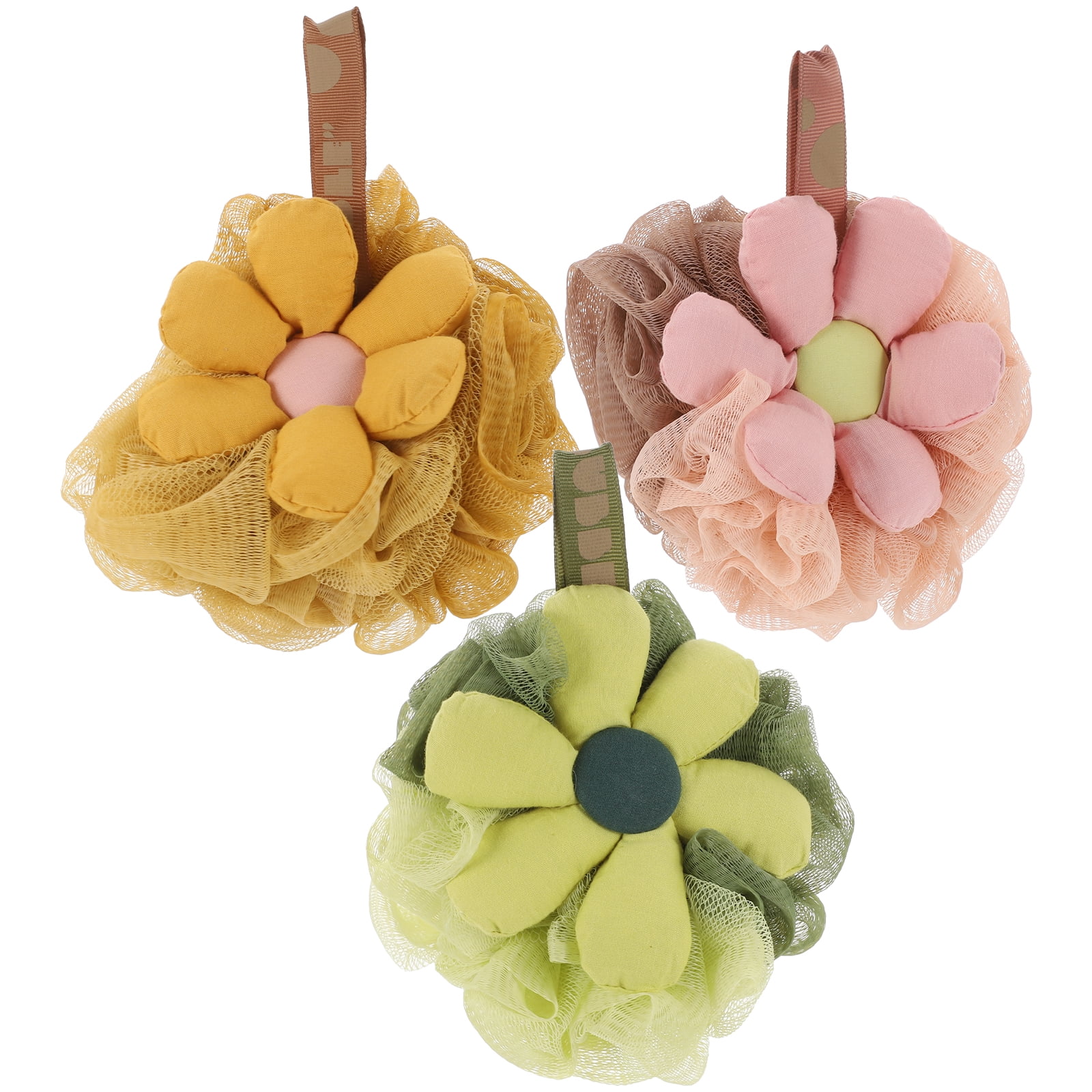 3pcs Body Shower Loofah Flower Loofah Sponge Shower Accessories for
