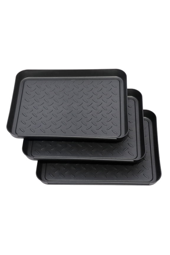 3pcs Boots Tray for Entryway Indoor Multipurpose Waterproof Shoe Trays Plastic Garden Mud Shoes Tray 14 x 11 inch