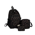 thumbnail image 1 of 3pcs Bow Backpack for Women, 2025 New Bow Backpack Bags Set, Cute Kawaii Preppy Backpack Set, Coquette Nylon Backpack With Bow Pattern (Brown), 1 of 9