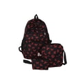thumbnail image 1 of 3pcs Bow Backpack for Women, 2025 New Bow Backpack Bags Set, Cute Kawaii Preppy Backpack Set, Coquette Nylon Backpack With Bow Pattern (Red), 1 of 9