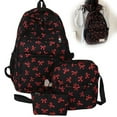 thumbnail image 1 of 3pcs Bow Pink Backpack ,Cute Kawaii Backpacks Set Large Capacity,Nylon Coquette Backpack With Bow Pattern,with Lunch Tote and Pencil Pouch, 1 of 8