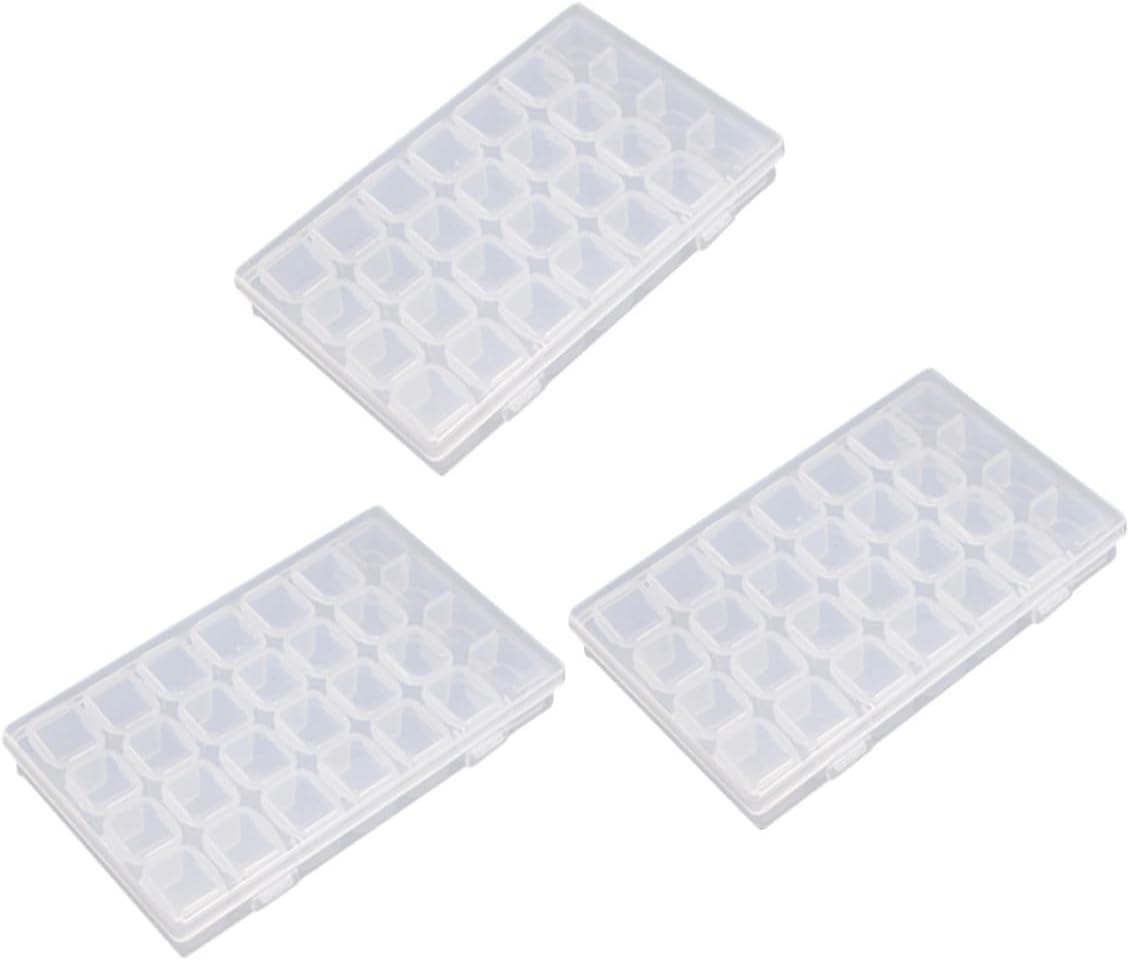 3pcs Box plastic bead containers nail art storage containers Bead