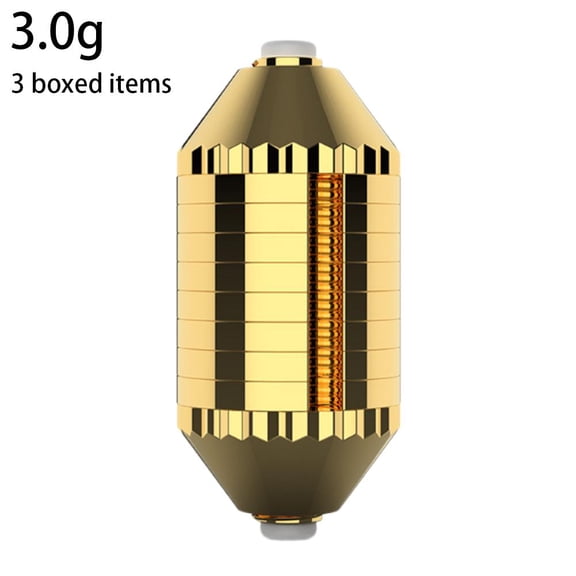 3pcs Brass Fishing Weights, Fast Sinking Fishing Sinker Set with 3 Modular Weights, Portable Hollow Sinker Line Through for Float Adjustment
