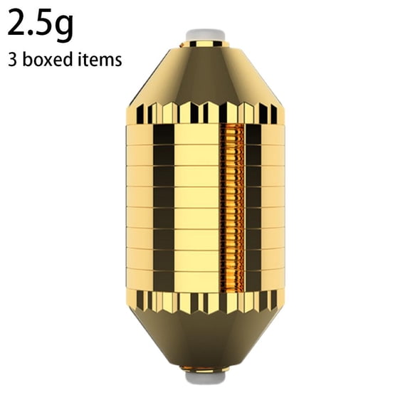 3pcs Brass Fishing Weights, Fast Sinking Fishing Sinker Set with 3 Modular Weights, Portable Hollow Sinker Line Through for Float Adjustment