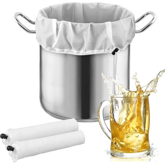 3pcs Brew Bags, 16 x 11 Inch Nylon Brewing Bag, Cheese Cloth Bag for Straining with Adjustable Drawstring for Home Brewing Hops Grains Fruit Wine Beer Making Brew