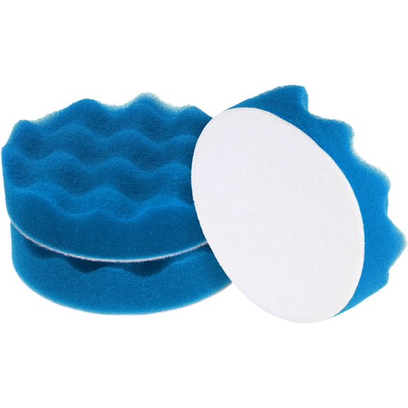 3pcs Buffer Polisher Foam Pads,Polishing Wheel Waffle Finishing Grip Pad,Car Bufferr Polisher for Car Detailing Polishing Waxing(Blue)