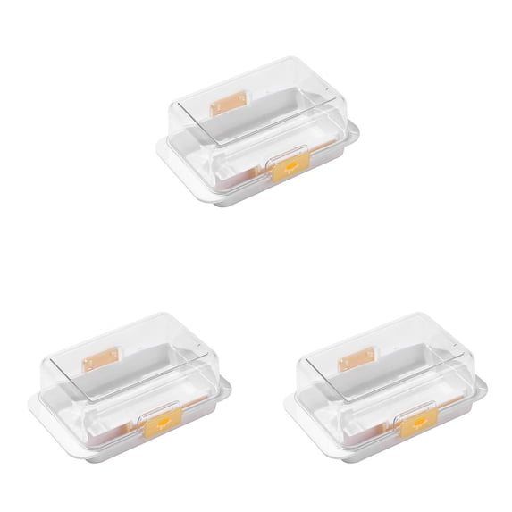 3pcs Butter Dish with Airtight Lid - Butter Keeper for Countertop & Refrigerator, BPA-Free Butter Storage Container, Dishwasher Safe Butter Holder with Easy Access