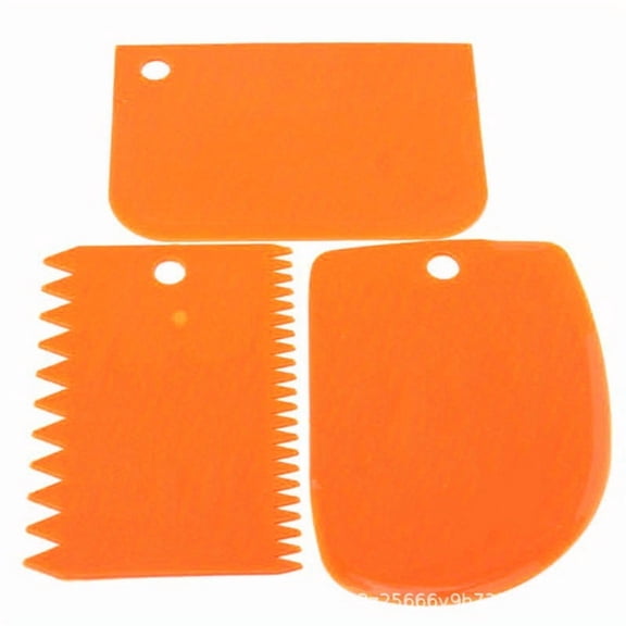 3pcs Cake Scraper Smoother Set, Cake Icing Smoother Tool For Cake Decoration, Plastic Dough Scraper, Flexible Bowl Scraper For Baking