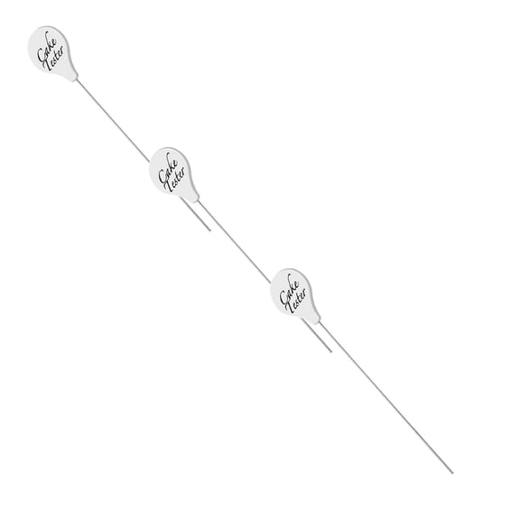 3pcs Cake Tester Stainless Steel Cake Test Pins Reusable Probe Skewer Testing Needle Sticks Kitchen Baking Tools for Cake Bread Biscuit Muffin Pancake,white