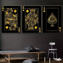 3pcs Canvas Poster, Modern Art, King, Queen & Ace Playing Cards Painting Wall Art Canvas Painting, Ideal Gift for Bedroom Living Room Kitchen Corridor, Wall Art, Wall Decoration, Fall Decor, Room De