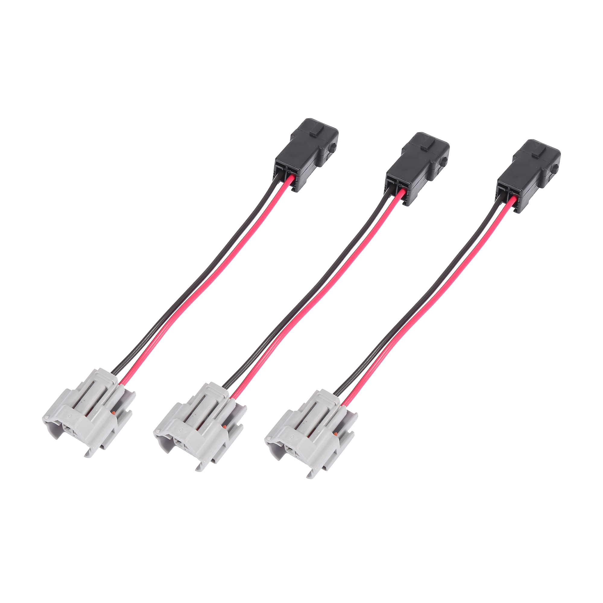 3pcs Car Auto Fuel Injector Adapters Wired Cable Connector Plugs Female ...