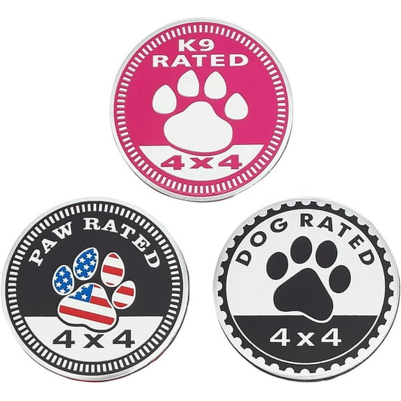 3pcs Car Decals Automotive Self-Adhesive Emblem 3D Paw Print Style Badge Sticker Car Decorations Badge Emblem Stickers Metal Automotive Badge Decals Compatible with Vehicles Trucks