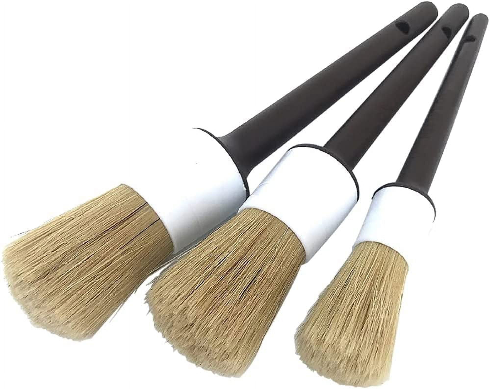 3pcs Car Detail Boars Hair Brushes for Truck Motorcycle Bicycle RV