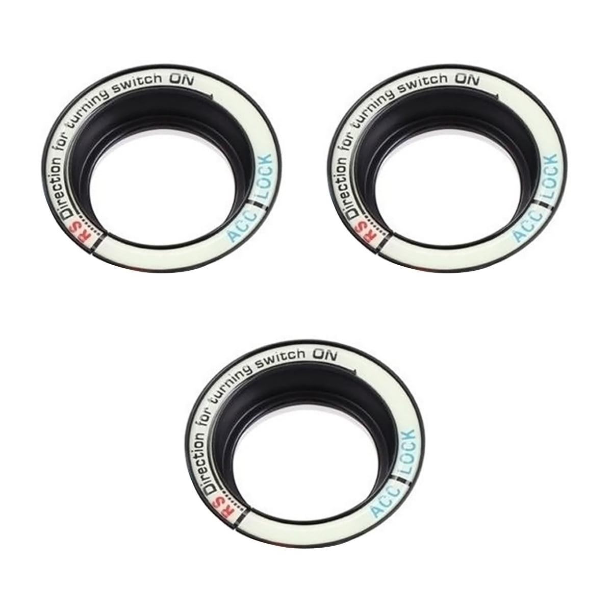 3pcs Car Key Hole Sticker Luminous Glow Ignition Cover Ring Decal for ...