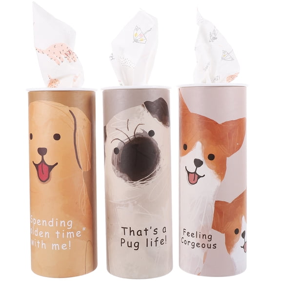 TABLZONE 3Pcs Cylinder Tissue Boxes for Car and Desktop with Sturdy Wear Resistant Material