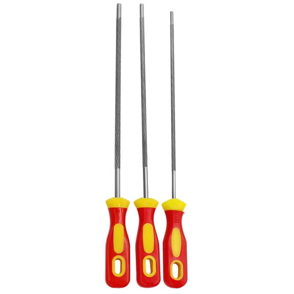 3pcs Carbon Steel Chainsaw Sharpening File Comfortable Grip Handle Chain Files Sharpener for Efficient Woodworking