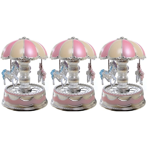 3pcs Carousel Music Box Rotate LED Light Luminous Rotation - Purple