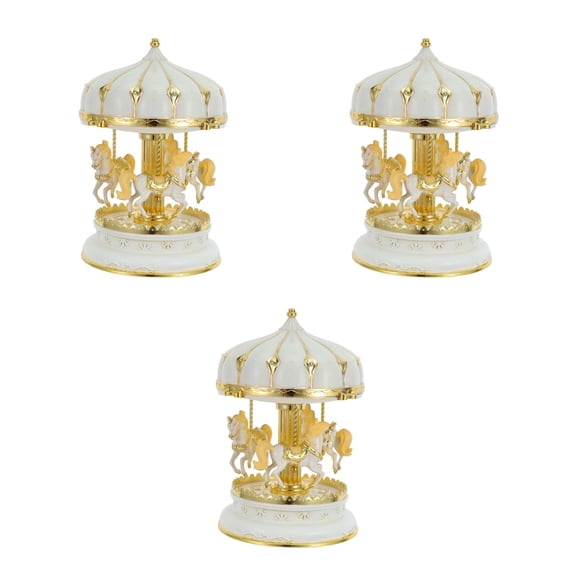 PartyKindom Rotating Music Box Beige Romantic Desktop Decoration for Valentine's Day