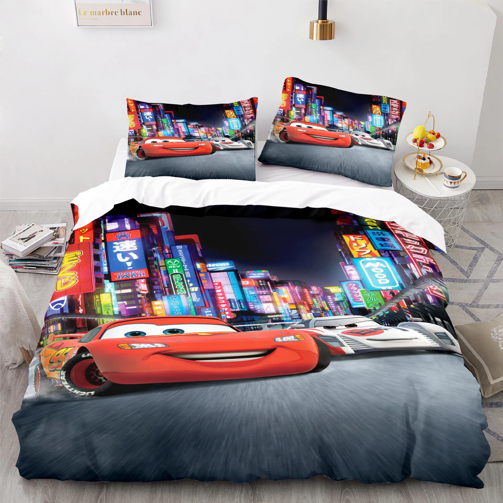 3pcs Cars Lightning McQueen 3D Children's Bedding Set Home Decor ...