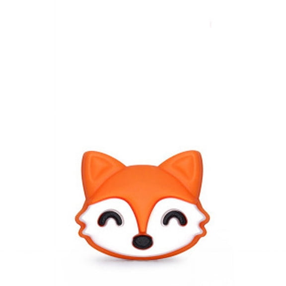 3pcs Cartoon Fox Silicone Beads Chocolate 20.5x24x9.5mm