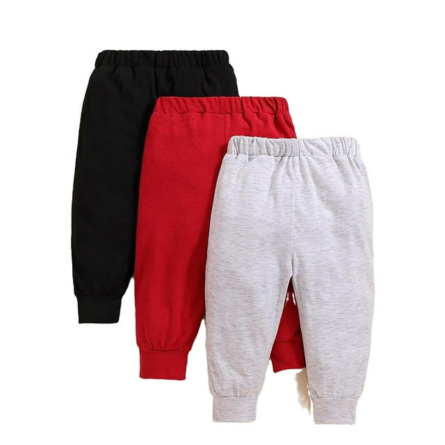 3pcs Casual Letter print Sweatpants Multicolor Baby Bottoms (Baby's